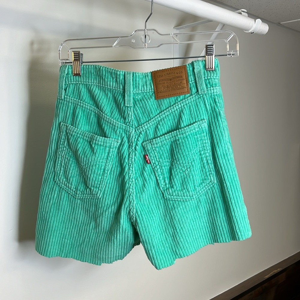 Levi’s Green Corduroy Cutoff Shorts- 24 - Picture 2 of 8